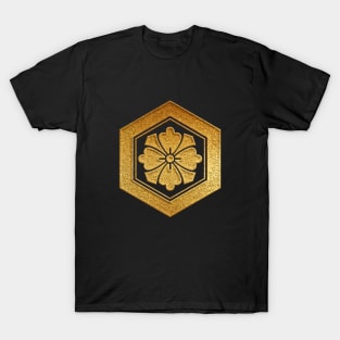 Gold Kikko ni Ken Hanakaku Kamon T-Shirt